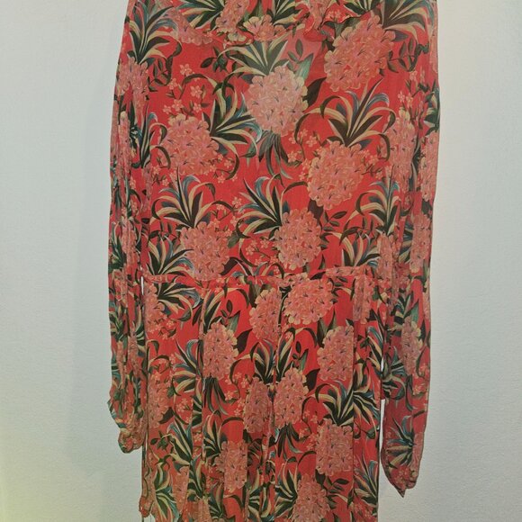 FARM RIO Red pineapple bloom v neck mini dress *flawed* - Picture 8 of 12